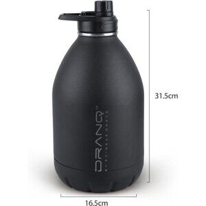 Gallon Water Bottle Insulated with Straw 2 Lids 128 oz Jug Double Wall Stainless